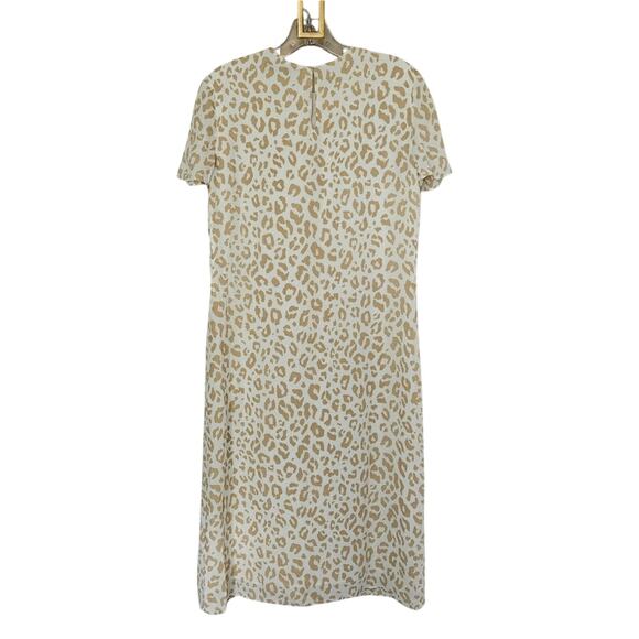 Jenni Kayne Beige Leopard Midi Silk Dress in Snow Leopard NWT Size X-Small - Picture 10 of 16